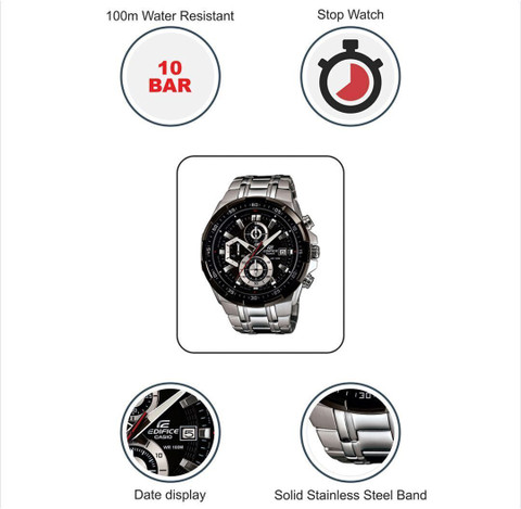 CASIO EFR-539D-1AVUDF Edifice EFR-539D-1AVUDF Black Dial Silver
