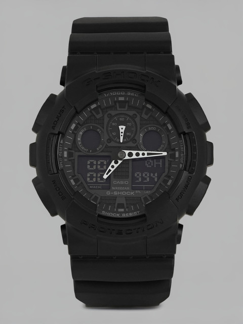 CASIO GA-100-1A1DR G-SHOCK GA-100-1A1HDR Black Dial Resin Strap  Analog-Digital Watch For Men