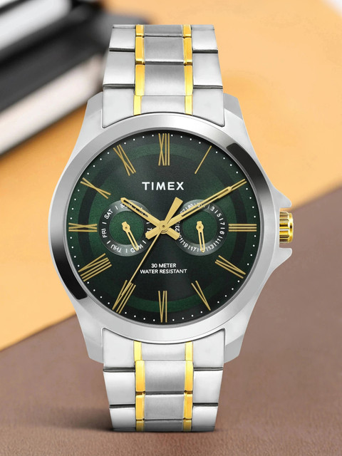 TIMEX TW000X130 Green Round Dial Analog Watch For Men
