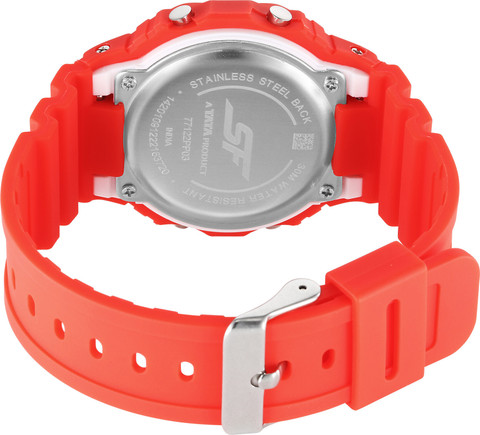 SONATA SF Hexa 1 SF Hexa Digital Dial Red Polyurethane Strap