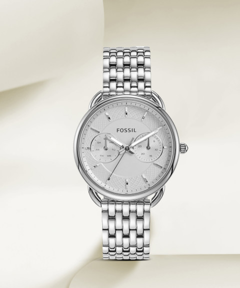 Silver Es3712 Fossil Watch Fossil Women's Tailor Silver Tone