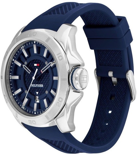 TOMMY HILFIGER Men's Blue Stainless Steel Silicone Strap Watch
