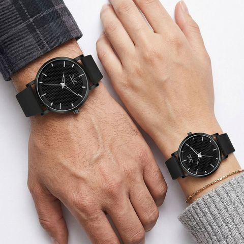 LOUIS DEVIN Black Silicone Strap Couple Analog Watch LDCM-BK083-BLK - Image 7