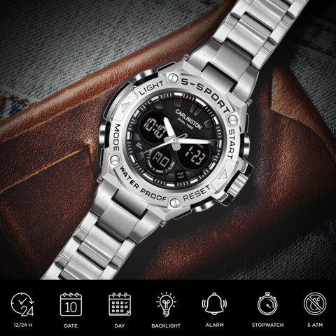 Carlington CT 9107 Steel Endurance Series Analog-Digital Watch