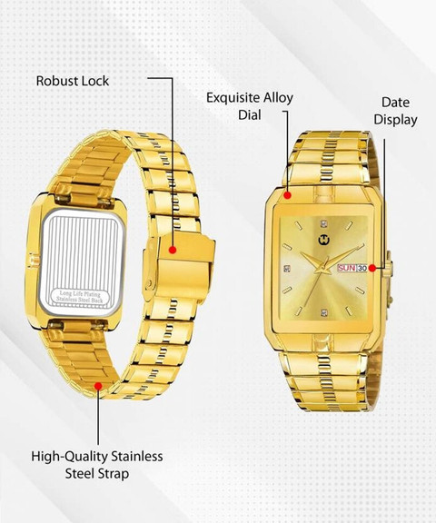WIZARD TIMES HM-20021 Golden Series Water Resistant Analog Watch