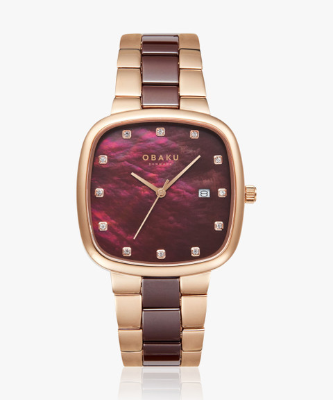 OBAKU Timian Lille Nut Ceramic Timian Lille Nut Analog Watch  display picture 2