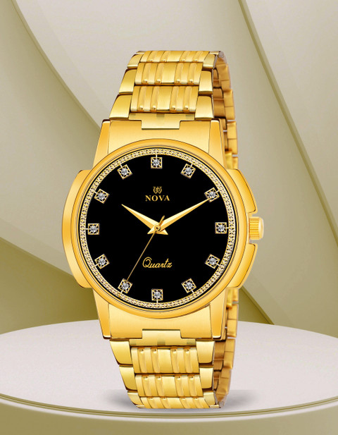 Analog Watch Gold Watch And Bracelet Set Mens NOVA Golden Watch - Main Image