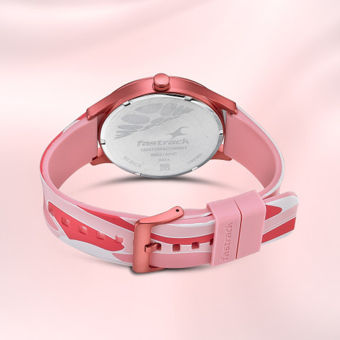 Fastrack Fastrack Topicals Pink Dial Multicolour Silicone Strap