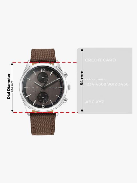 Titan Wrist Wit Multifunction Brown Dial Brown Leather Strap Watch - Image 6