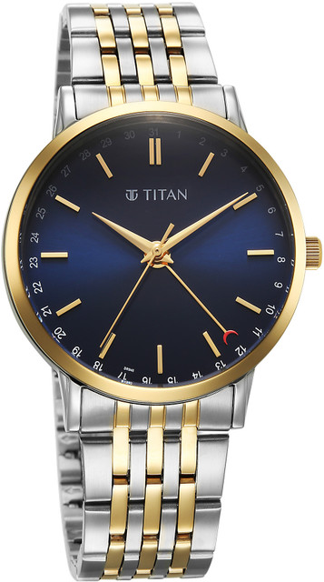 Titan Elegance Titan Elegance Quartz Blue Round Dial Stainless