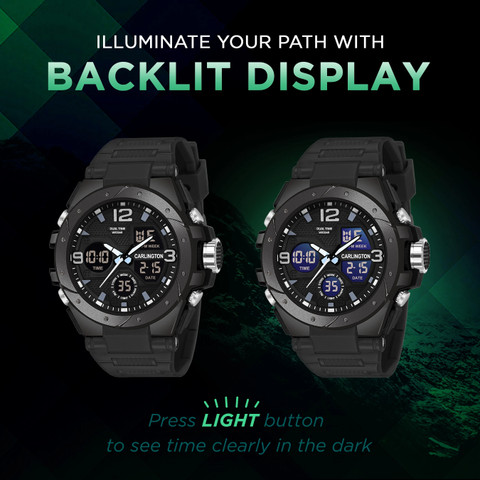 Carlington CT 9105 Black Endurance Series Analog-Digital Watch