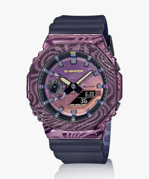 CASIO GM-2100MWG-1ADR G-SHOCK Purple Ip Dial Black Resin Band