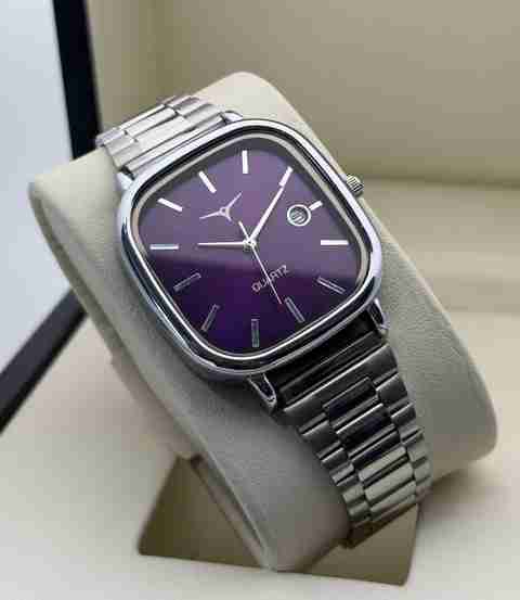 NESTER NSM-26-PURPLE Purple Dial Rectangle Watch Date Feature Suitable  for Men Women Analog Watch For Men Women