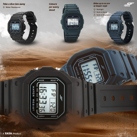 SONATA SF Hexa 1 SF Hexa Digital Dial Red Polyurethane Strap