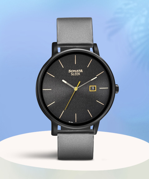 SONATA NP7131NL04 Sonata Sleek With Date Black Dial Black