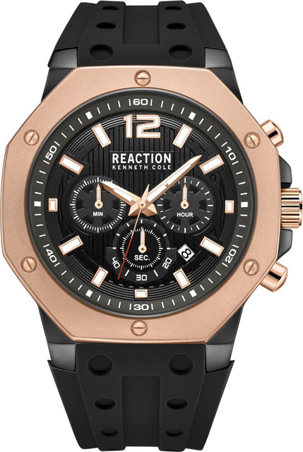 Kenneth Cole Reaction Dated Black Octagonal Dial | Chronograph