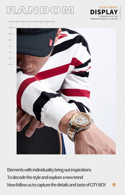 NAVIFORCE 9196 Trendy City Boy Chronograph dial design watch