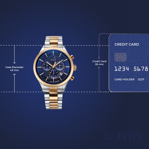 XYLYS Xylys SwiSS Chronograph Blue Dial TwoToned SS Strap Analog