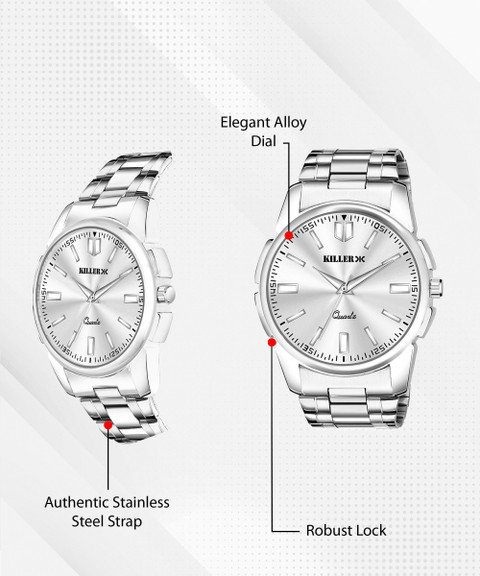 KILLER KL-9301-SILVER Big Dial Analog Watch - For Men - Buy KILLER