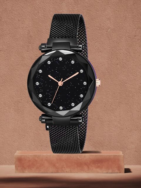 Styledose Black Stylish Looking 2023 Starry Sky Magnetic Watch for girls or  women Analog Watch For Girls - Main Image