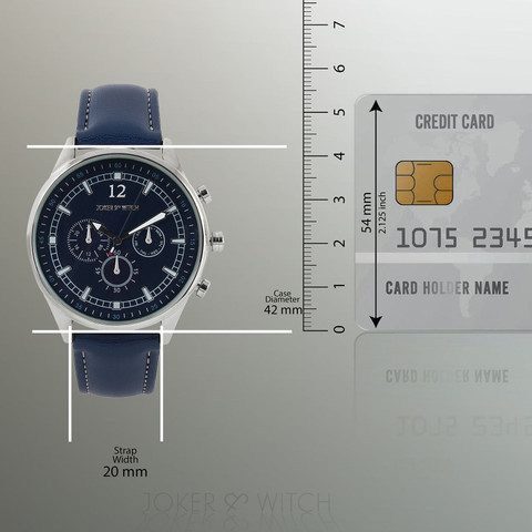 Joker & Witch Joker & Witch Rover 42mm Blue Dial 20mm Faux Leather