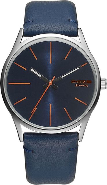 SONATA Poze Men Analog Blue Dial Blue Strap Analog Watch - For Men SP70013SL02W - Image 6