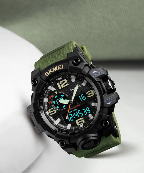 SKMEI SKMEI 1155 ARMY GREEN Sports Casual Party Occassion Formal  Analog-Digital Watch For Men