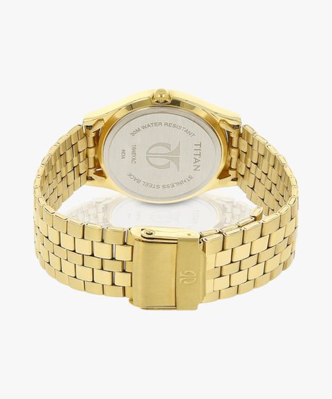 Titan Men's Silver Dial Gold Steel Strap Watch - Image 8