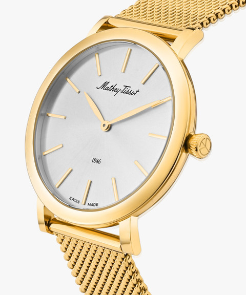 Mathey-Tissot Swiss Made Sunburst Silver Dial Classic Analog