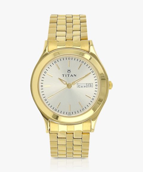 Titan Men's Silver Dial Gold Steel Strap Watch - Image 7