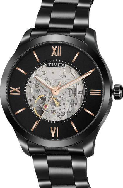 時計 vatie Timex Men Black Round Dial Analog Watch - TWEG20208