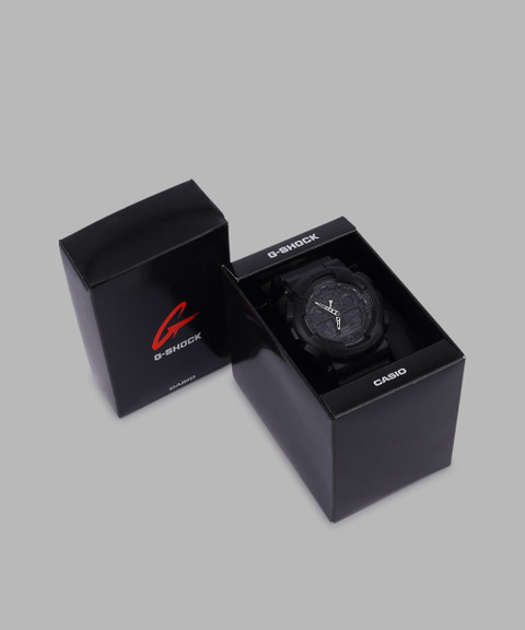 CASIO GA-100-1A1DR G-SHOCK GA-100-1A1HDR Black Dial Resin Strap  Analog-Digital Watch For Men