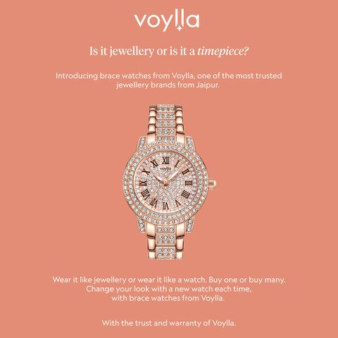 Voylla Studded Blue Dial Analogue Quartz Movement Analog Watch For Women