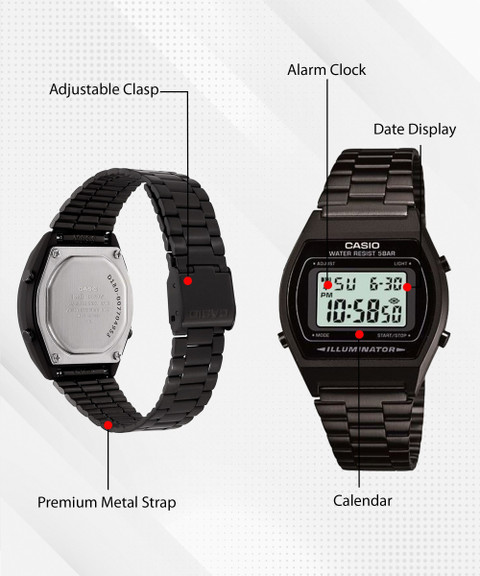 Casio B640w Watch CASIO B640WB-1ADF Vintage Black Dial Black