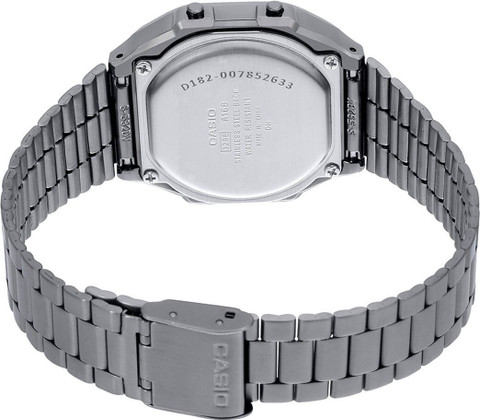 CASIO A168WGG-1BDF Vintage Black Dial Black Stainless Steel Band Digital  Watch For Men Women