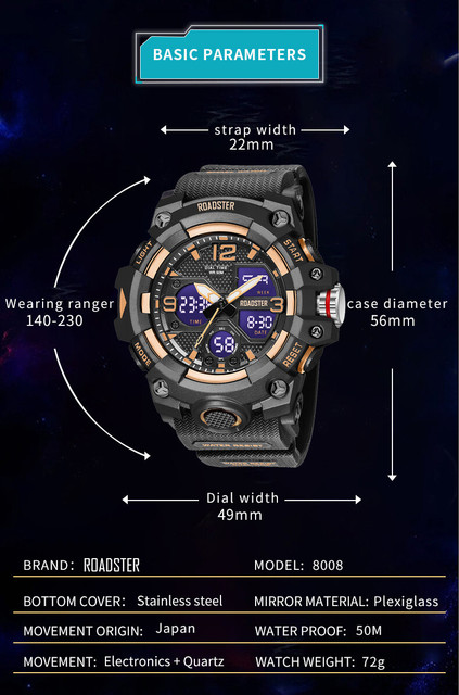 Roadster Roadster Model 8008 Tactical Sports Watch Tactical Sports