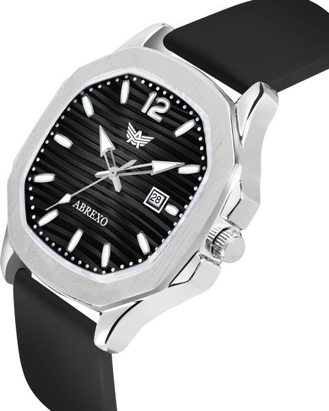 ABREXO Abx6600-SLV BK Vintage-Law Date Working Square Black Dial