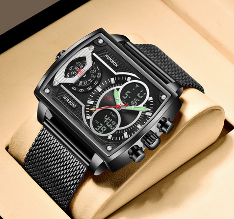 OVERFLY OVERFLY FOXBOX Dual Time Cronograph Luxury Analog Watch