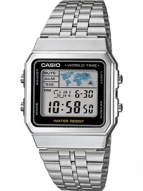 CASIO Vintage A500WA-1DF Black Dial Silver Stainless Steel Band