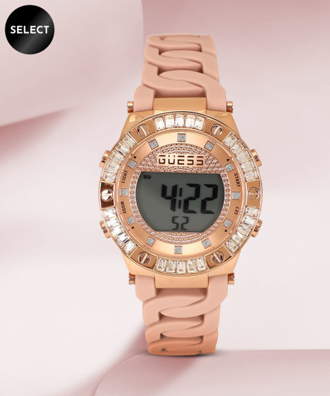 腕時計 ゲス GUESS GW0022L3 GUESS 30MM Watch - Rose Gold-Tone Crystal Accented Petite Bangle Watch