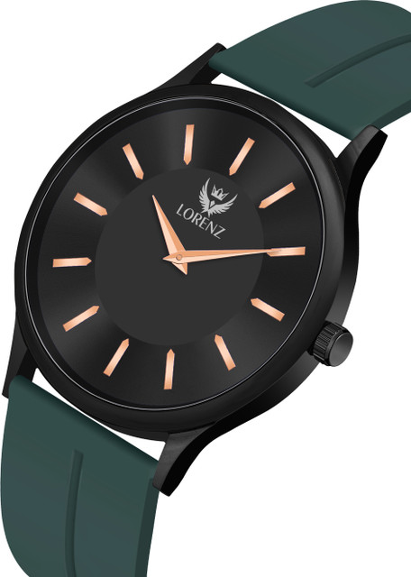 LORENZ MK-4061R Slim Case Analog Watch with Green Magnetic Lock Strap  Analog Watch For Men Women