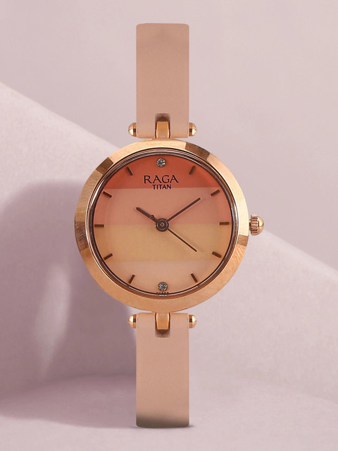 Titan NP2606WL02 Titan Raga Viva Pink Dial Pink LeatherStrap