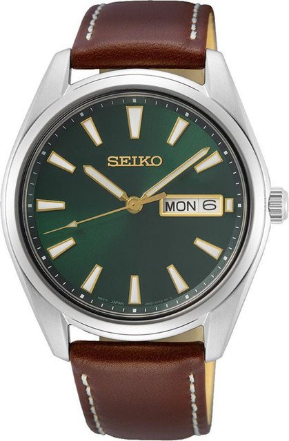 Seiko SEIKO Dress Green Dial Brown Strap leather Strap Men's Watch - Main Image