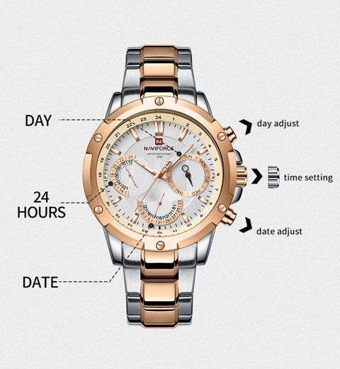NAVIFORCE 9196 Trendy City Boy Chronograph dial design watch