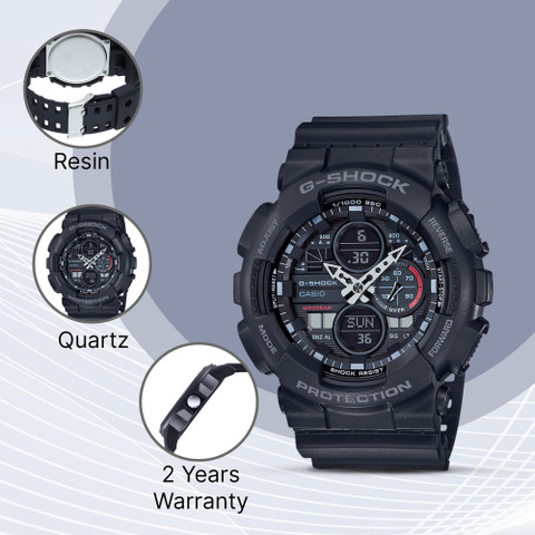 CASIO GA-140-1A1DR G-SHOCK GA-140-1A1DR Black Dial Resin Strap