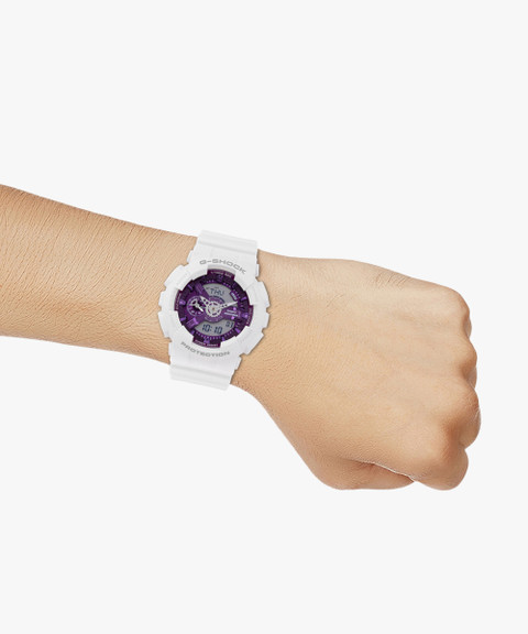 CASIO GA-110WS-7ADR G-SHOCK Purple Dial White Resin Strap