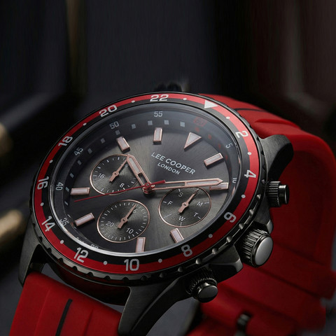 『MERCURY LIVING PRESENCE』　赤 LEE COOPER LC07210.068 Multifunction with Sunray Dial Analog Watch