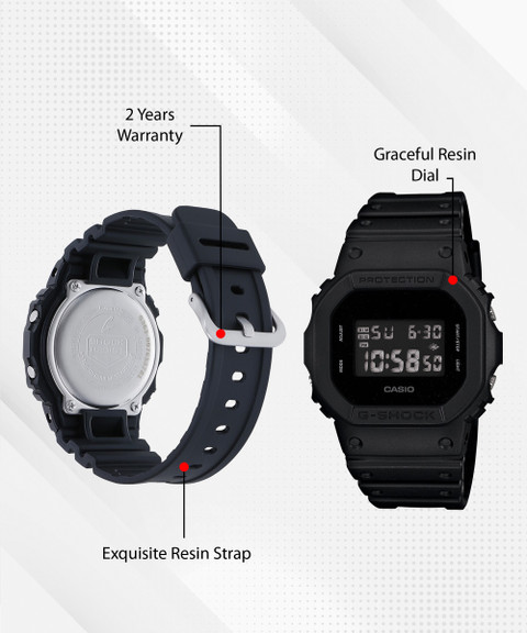 CASIO G-Shock G-SHOCK DW-5600BB-1DR Black Dial Resin Strap Analog