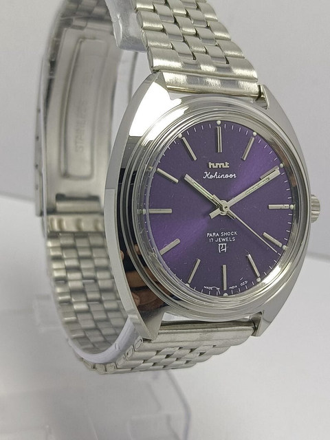 TimeNest Classic Dress Formal Luxury HMT Kohinoor Purple Dial  Transparent Back 17 Jewels Analog Watch For Men