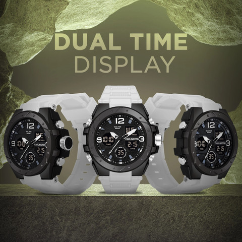 Carlington Endurance 9105 White Endurance Series Analog-Digital